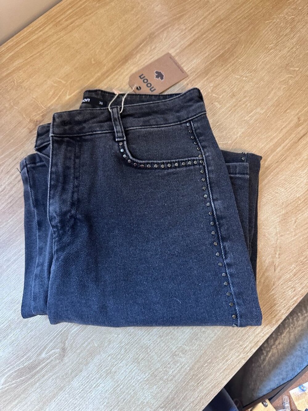 Noon Black Studded Jeans with Tags